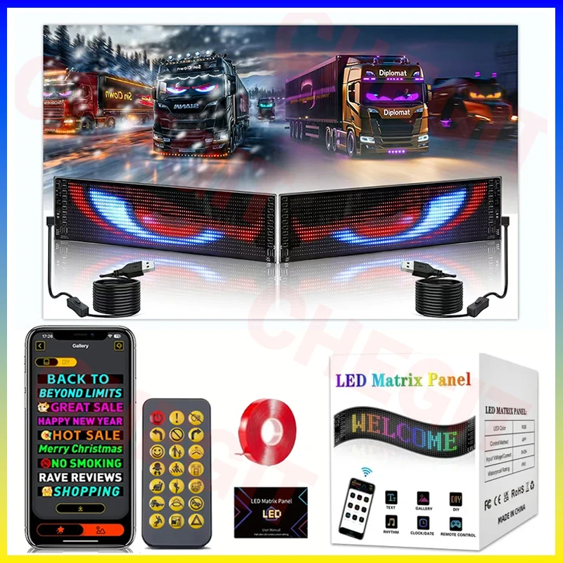 LED 디스플레이 트럭 아이 자동차 사인 블루투스 앱  - Car Led Light 리뷰 및 가격