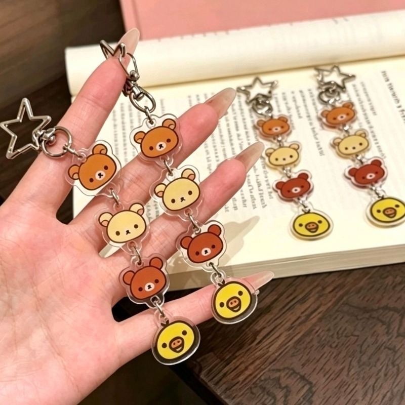 애니메이션 캐릭터 릴라쿠마 아크릴 키링, 귀여운 디자인 - Car Accessories Japanese 리뷰 및 가격