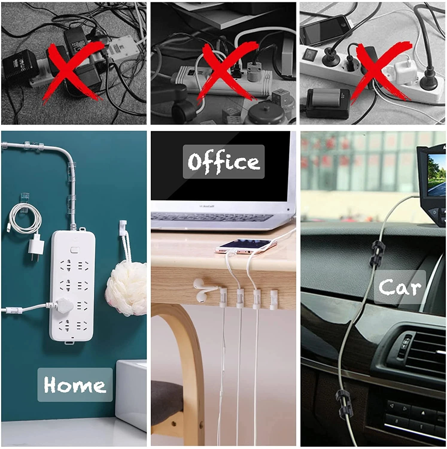 케이블 클립 정리대, 전선 고정대, 케이블 관리용, 자 - Car Cable Organizer 리뷰 및 가격