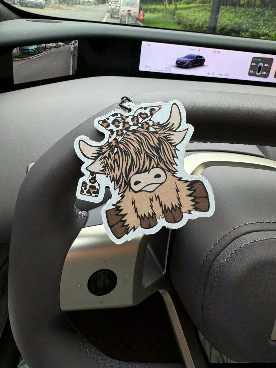 만화풍 하이랜드 소 자동차 방향제, 백미러 장식용 - Car Air Freshener 리뷰 및 가격